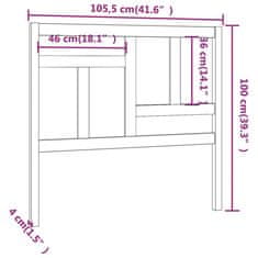 Vidaxl Posteljno vzglavje medeno rjavo 105,5x4x100 cm trdna borovina