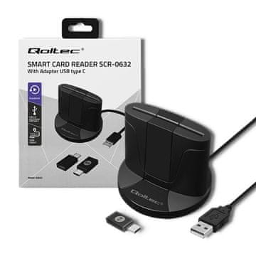 shumee Čitalnik pametnih osebnih izkaznic Qoltec SCR-0632 | USB 2.0 + USB-C adapter