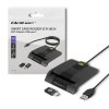 Čitalnik pametnih osebnih izkaznic Qoltec SCR-0634 | USB 2.0 + USB-C adapter