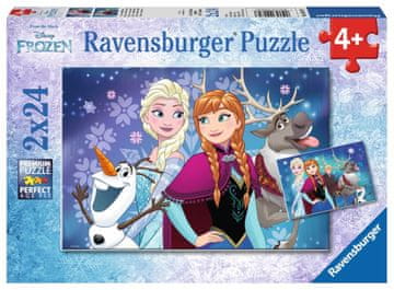 Ravensburger Ledeno kraljestvo Puzzle: Luči severa 2x24 kosov