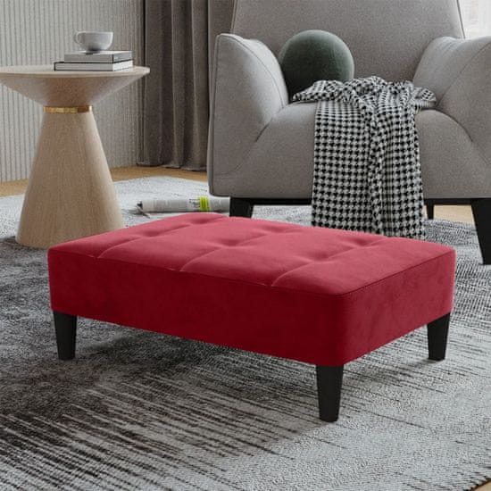 Vidaxl Stolček za noge vinsko rdeč 78x56x32 cm žamet