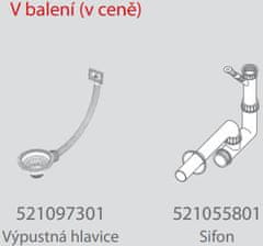 CASARREDO Pomivalno korito iz nerjavečega jekla KRETA 1B1D MARGARITA vgradna gladko