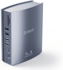 Orico CDH-15N priključna postaja, 15 v 1, 6xUSB-A, 2x USB-C, USB-C PD, 2xHDMI 4K 60Hz, DP 1.4, RJ45, SD+TF, audio, siva (CDH-15N-GY-BP)