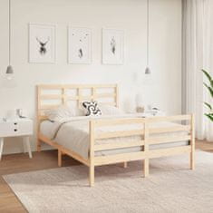 Vidaxl Posteljni okvir iz trdnega lesa 140x190 cm