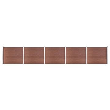 Vidaxl Komplet ograjnih panelov WPC 872x146 cm rjav