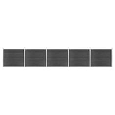 Greatstore Komplet ograjnih panelov WPC 872x146 cm siv