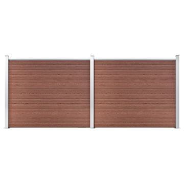 Vidaxl Komplet ograjnih panelov WPC 353x146 cm rjav