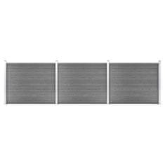 Vidaxl Komplet ograjnih panelov WPC 526x146 cm siv