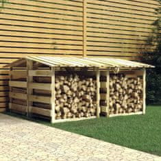 Vidaxl Pergola s streho 4 kosi 100x90x100 cm impregnirana borovina