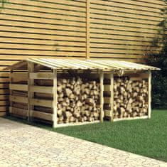 Greatstore Pergola s streho 4 kosi 100x90x100 cm impregnirana borovina