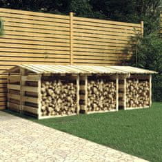Vidaxl Pergola s streho 6 kosov 100x90x100 cm impregnirana borovina