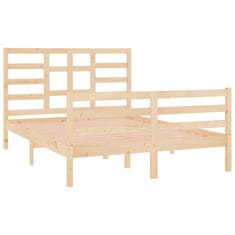 Vidaxl Posteljni okvir iz trdnega lesa 140x190 cm