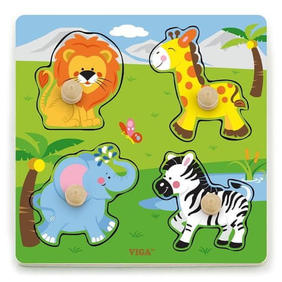 New Classic Toys VIGA Lesena sestavljanka Živali iz živalskega vrta