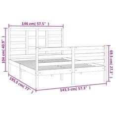 Vidaxl Posteljni okvir iz trdnega lesa 140x190 cm