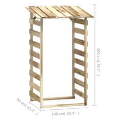 Vidaxl Pergola s streho 6 kosov 100x90x200 cm impregnirana borovina