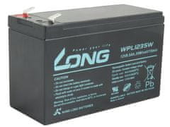Long DOLGA baterija 12V 8,5Ah F2 HighRate LongLife 9 let (WPL1235W)