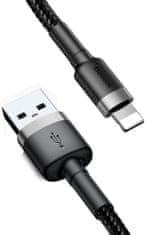 BASEUS Lightning podatkovni kabel, USB-A, 3A, QC, 50 cm, črn