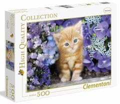 Clementoni Sestavljanka Ginger kitten in flowers 500 kosov