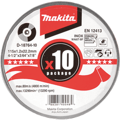 Makita D-18764-10 rezalne plošče v kovinski embalaži, 10 kosov