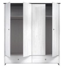 BRW Garderobna omara z 4 vrati i 2 predaloma 188,5x209 cm