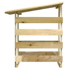 Vidaxl Pergola s streho 3 kosi 100x90x100 cm impregnirana borovina