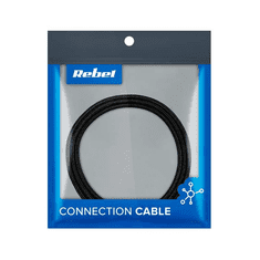 Rebel USB kabel 3-1, micro USB, USB-C, lightning, 1m, črne barve