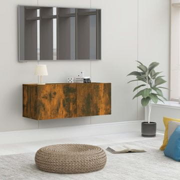 Vidaxl vidaXL Stenska TV omarica dimljen hrast 80x30x30 cm