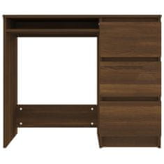 Vidaxl Pisalna miza rjavi hrast 90x45x76 cm konstruiran les