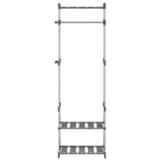Vidaxl 3-nadstropno stojalo za oblačila srebrno 59x29x192 cm aluminij