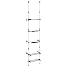 Vidaxl Teleskopski vrtni regal s 3 policami srebrn aluminij