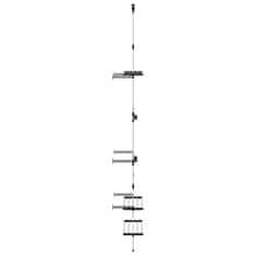 Vidaxl Teleskopski vrtni regal s 3 policami srebrn aluminij