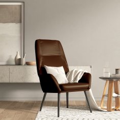Greatstore Stol za sproščanje sijoče rjavo umetno usnje