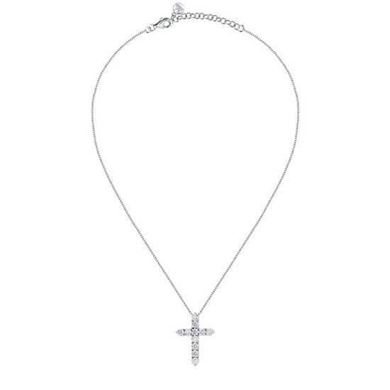 Morellato Elegantna srebrna ogrlica z velikim križem Tesori SAIW116