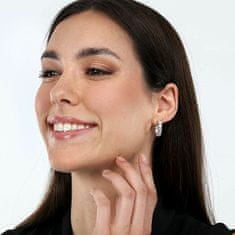 Morellato Bleščeči srebrni obročasti uhani s cirkoni Tesori SAIW119