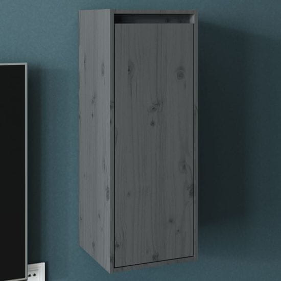 Vidaxl Stenska omarica siva 30x30x80 cm trdna borovina