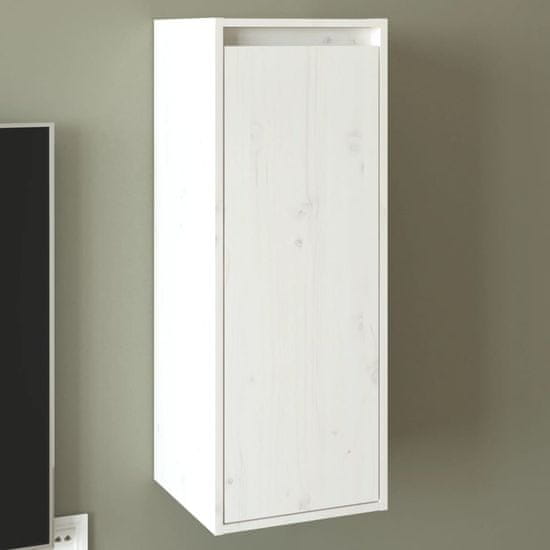 Vidaxl Stenska omarica bela 30x30x80 cm trdna borovina