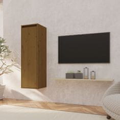 Vidaxl Stenska omara, medeno rjava, 30x30x100 cm, borov les