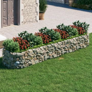 Vidaxl vidaXL Dvignjen gabionski lonec iz pocinkanega železa 400x100x50 cm