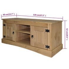 Vidaxl TV omarica mehiška borovina Corona Range 120x40x52 cm
