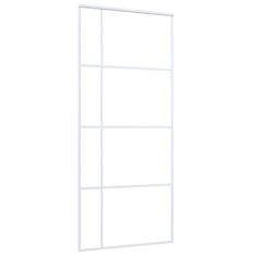 Vidaxl Drsna vrata ESG steklo in aluminij 90x205 cm bela