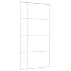 Vidaxl Drsna vrata ESG steklo in aluminij 102,5x205 cm bela