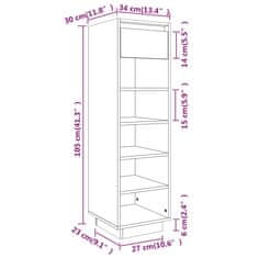 Greatstore Omarica za čevlje črna 34x30x105 cm trdna borovina