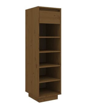 Vidaxl Omarica za čevlje medeno rjava 30x34x105 cm trdna borovina
