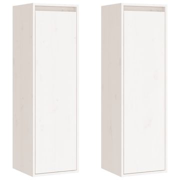 Vidaxl Stenska omarica 2 kosa bela 30x30x100 cm trdna borovina
