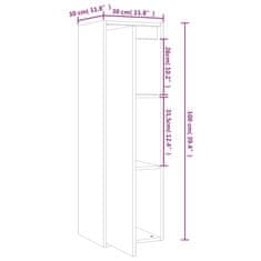 Vidaxl Stenska omarica 2 kosa medeno rjava 30x30x100 cm trdna borovina