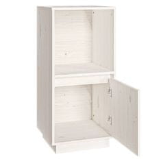 Vidaxl Komoda bela 38x35x80 cm trdna borovina