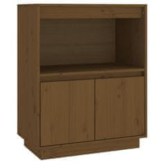 Vidaxl Komoda medeno rjava 60x34x75 cm trdna borovina