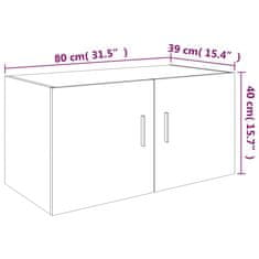 Vidaxl Stenska omarica siva sonoma 80x39x40 cm konstruiran les