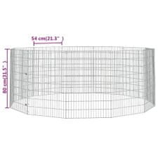 Greatstore 12-delna ograda za zajce 54x80 cm pocinkano železo