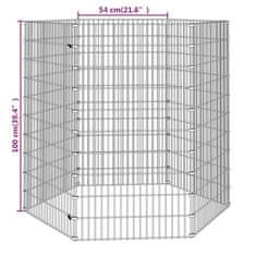 Greatstore 6-delna ograda za zajce 54x100 cm pocinkano železo